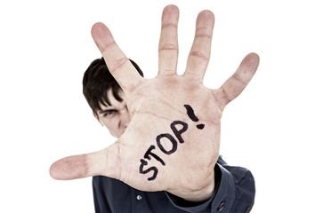 Man with Refusal Gesture