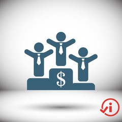 winners on the podium icon stock vector illustration flat design
