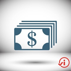 dollar money icon stock vector illustration flat design