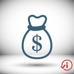 bag of money icon stock vector illustration flat design