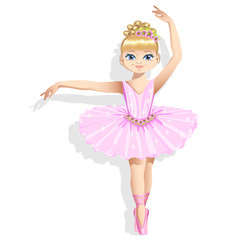 Fototapeta na wymiar Cute ballerina in a pink tutu
