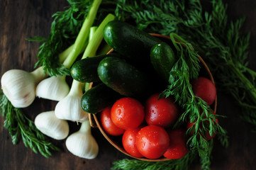 Still life with vegetables