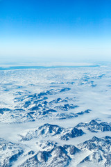 View of a Frozen Landscape from an Airplane