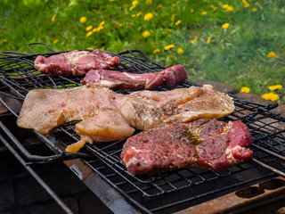 BBQ food on the grill