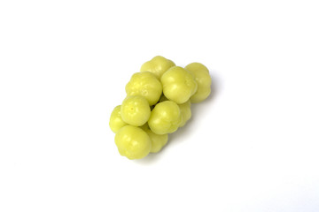 top view fresh Phyllanthus acidus or  star gooseberry on white background