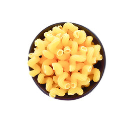 dry macaroni on white background