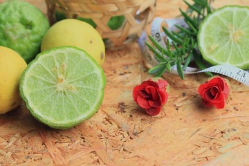 fresh kaffir and lemon