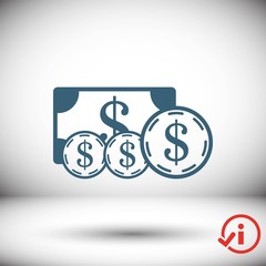 dollar money icon stock vector illustration flat design