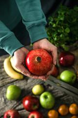 Organic vegetables on wood