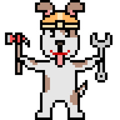 Fototapeta premium vector pixel art mechanic