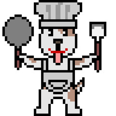 vector pixel art chef