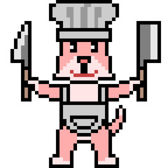vector pixel art chef