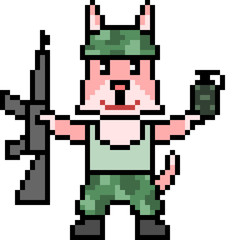 vector pixel art soldier