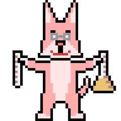 Obraz premium vector pixel art scientist