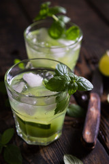 Mojito on a wooden table