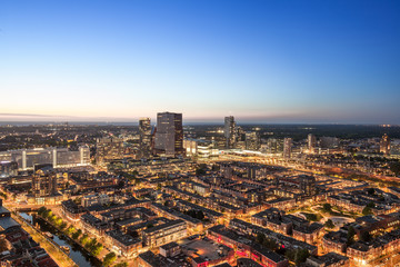 Obraz premium The Hague panorama at twilight