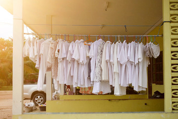 dry white clothes