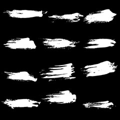 Ink vector brush strokes set. Vector illustration. Grunge hand drawn watercolor texture.