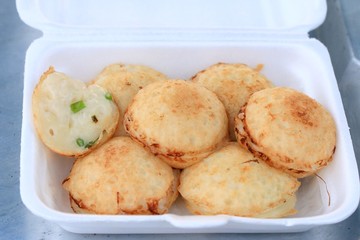 Coconut milk mix sugar and flour. - Kind of Thai sweetmeat