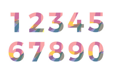 abstract colorful font number vector . alphabet
