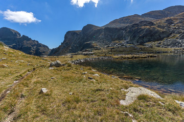 Landscape of Elenski lakes near Malyovitsa peak, Rila Mountain, Bulgaria
