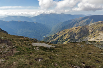 Amazing landscape of Green hills of Rila Mountain, Bulgaria