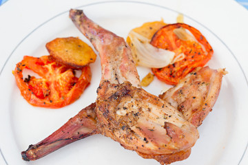 Baked rabbit with potatoes