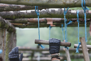 Army obstacle course. With tires and barbed wire.