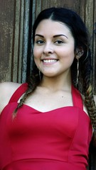 Fototapeta premium Beautiful Teen Girl Wearing Red Dress