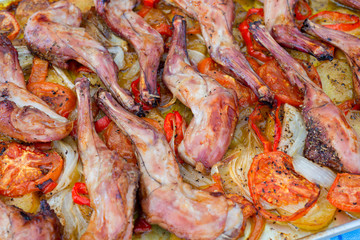 Baked rabbit with potatoes
