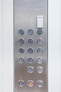 Push buttons of an elevator