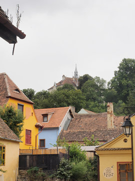 The church on the hill (biserica din deal) seen from the lower side of the Sighisoara citadel