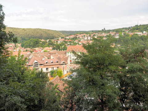 Sighisoara city seen from the top of the citadel