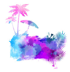 Summer watercolored background