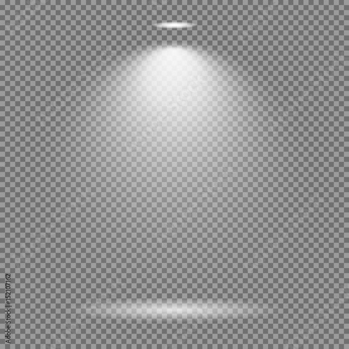 "Light effect on transparent background. Bright lights vector