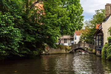 Touristic Boats on Brugge Canal