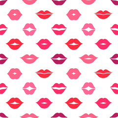 seamless pattern with red and pink lips
