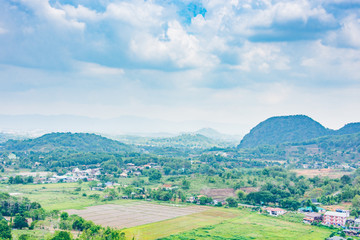 Fototapeta na wymiar mountain and countryside landscape view in asia