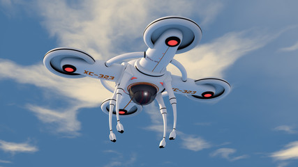 Fototapeta na wymiar 3d rendering Drone flying