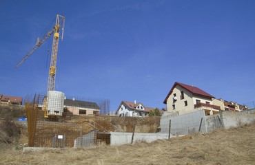 Fototapeta na wymiar Construction of house in village