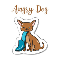 Fashion patch element angry dog