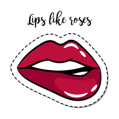 Fashion patch element Lips like roses
