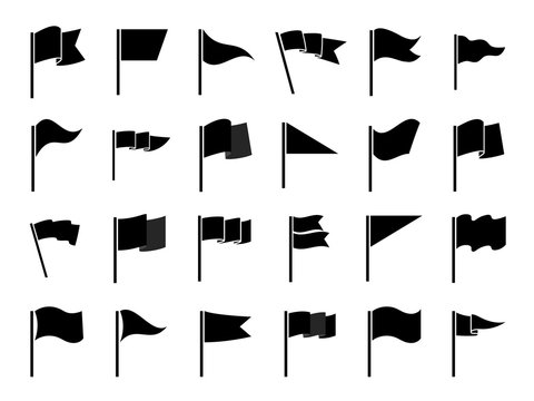 Black flags icons for infographic