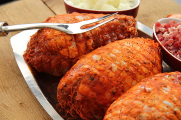 Schweinerollbraten mit Gabel
