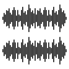 Equalizer, Abstract Sound Wave, Audio Logo Sign. Vector