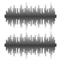 Equalizer, Abstract Sound Wave, Audio Logo Sign. Vector