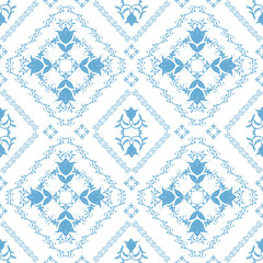 Fototapety  Vintage klasyczny niebieski i biały wzór kwiatowy tło dla tekstyliów, tapet, deseniem wypełnień, okładek, powierzchni, drukowania, pakowania prezentów, scrapbookingu, decoupage