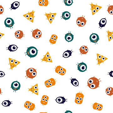 Cute monsters seamless pattern. cool print vector illustration