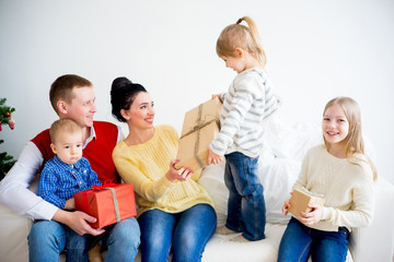 Family celebrating christmas