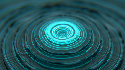 Abstract illustration with discs, 3D rendering, stretched pixels texture